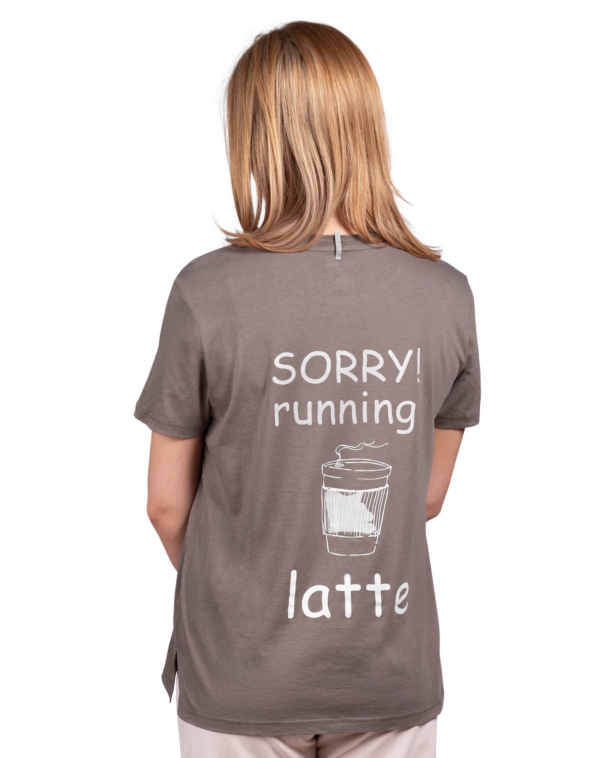 Current Mood Boyfriend T-Shirt - Sorry! running latte - LATTELOVE Co.