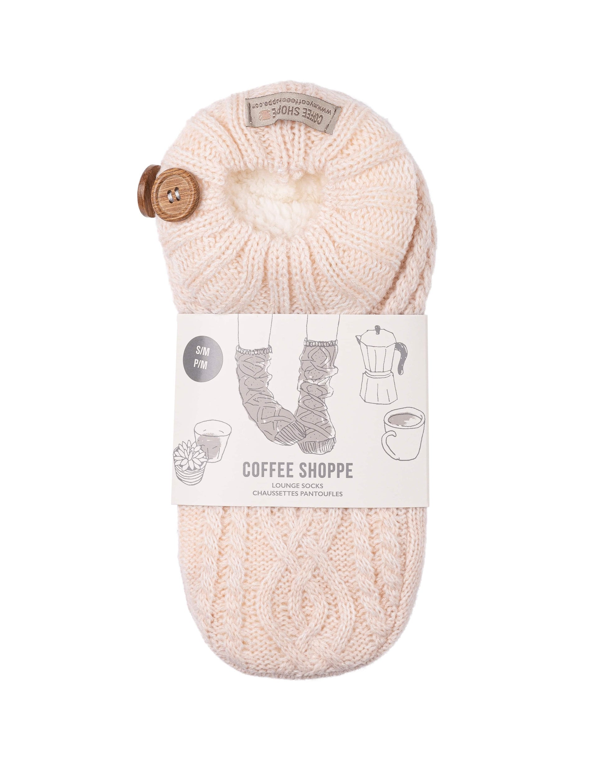 Melange Cable/Rib Knit Booties - Millennial Pink - LATTELOVE Co.