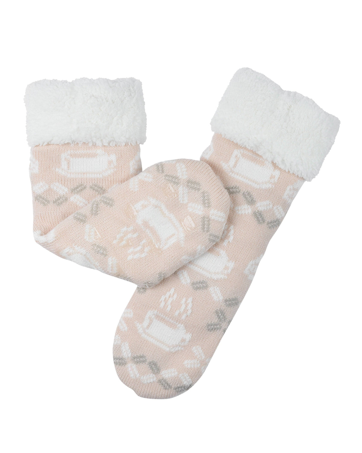 Coffee Cup Lounge Socks - Millennial Pink - LATTELOVE Co.