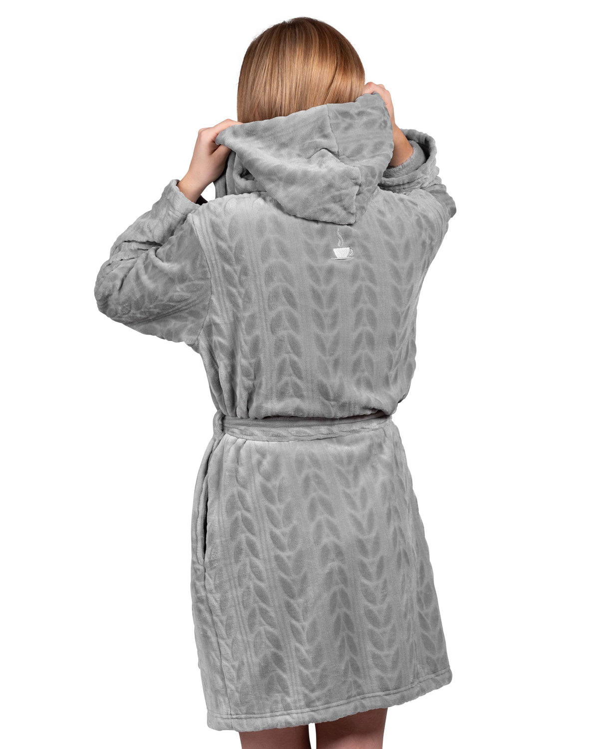 Spa-Day Hooded Plush Robe - Wild Dove - LATTELOVE Co.