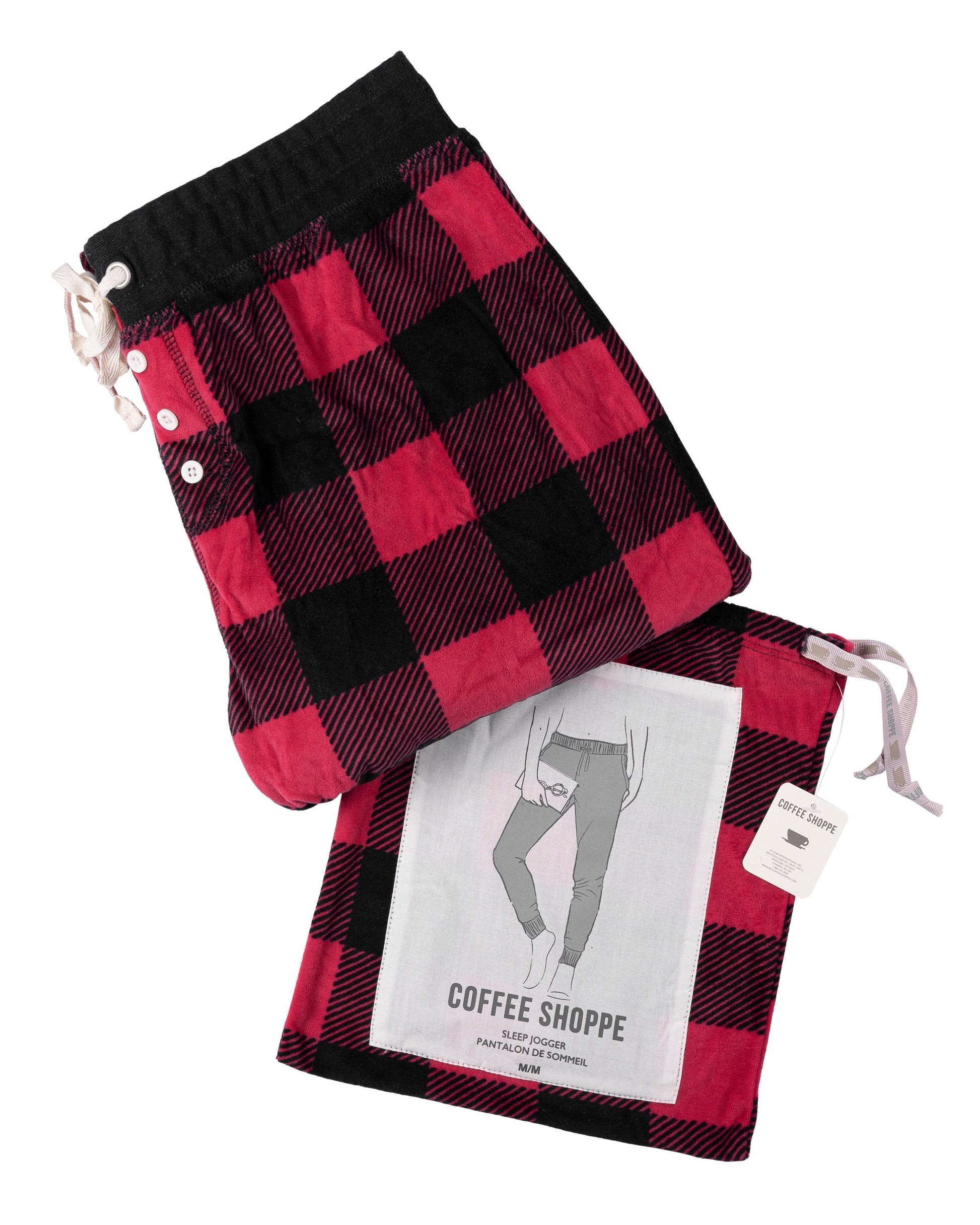 Stay-At-Home Lounge Jogger - Deep Red Buffalo Plaid - LATTELOVE Co.
