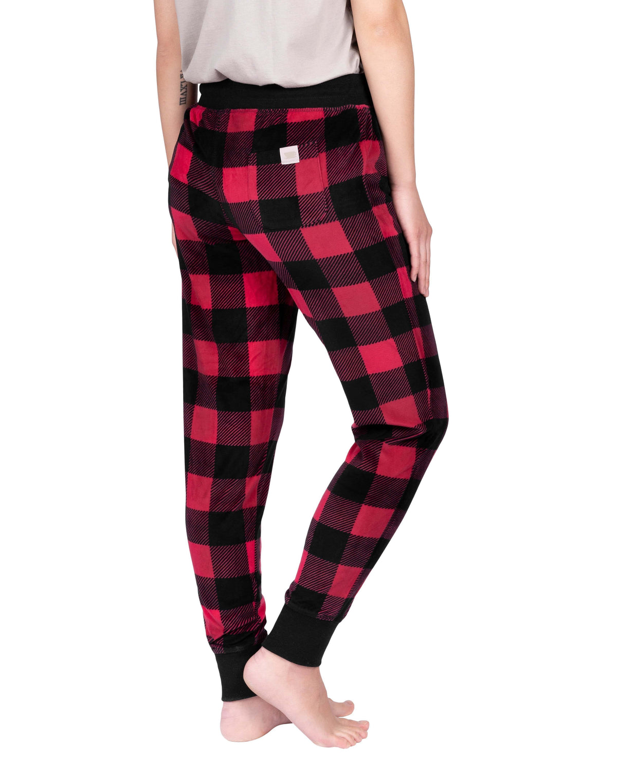 Stay-At-Home Lounge Jogger - Deep Red Buffalo Plaid - LATTELOVE Co.