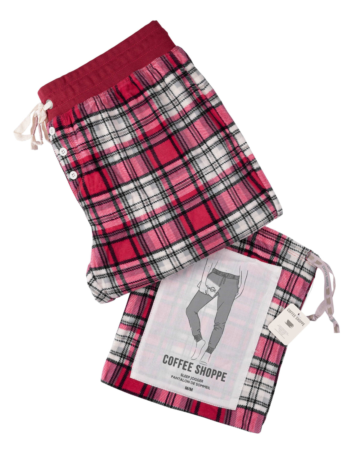 Stay-At-Home Lounge Jogger - Deep Red Tartan Plaid - LATTELOVE Co.