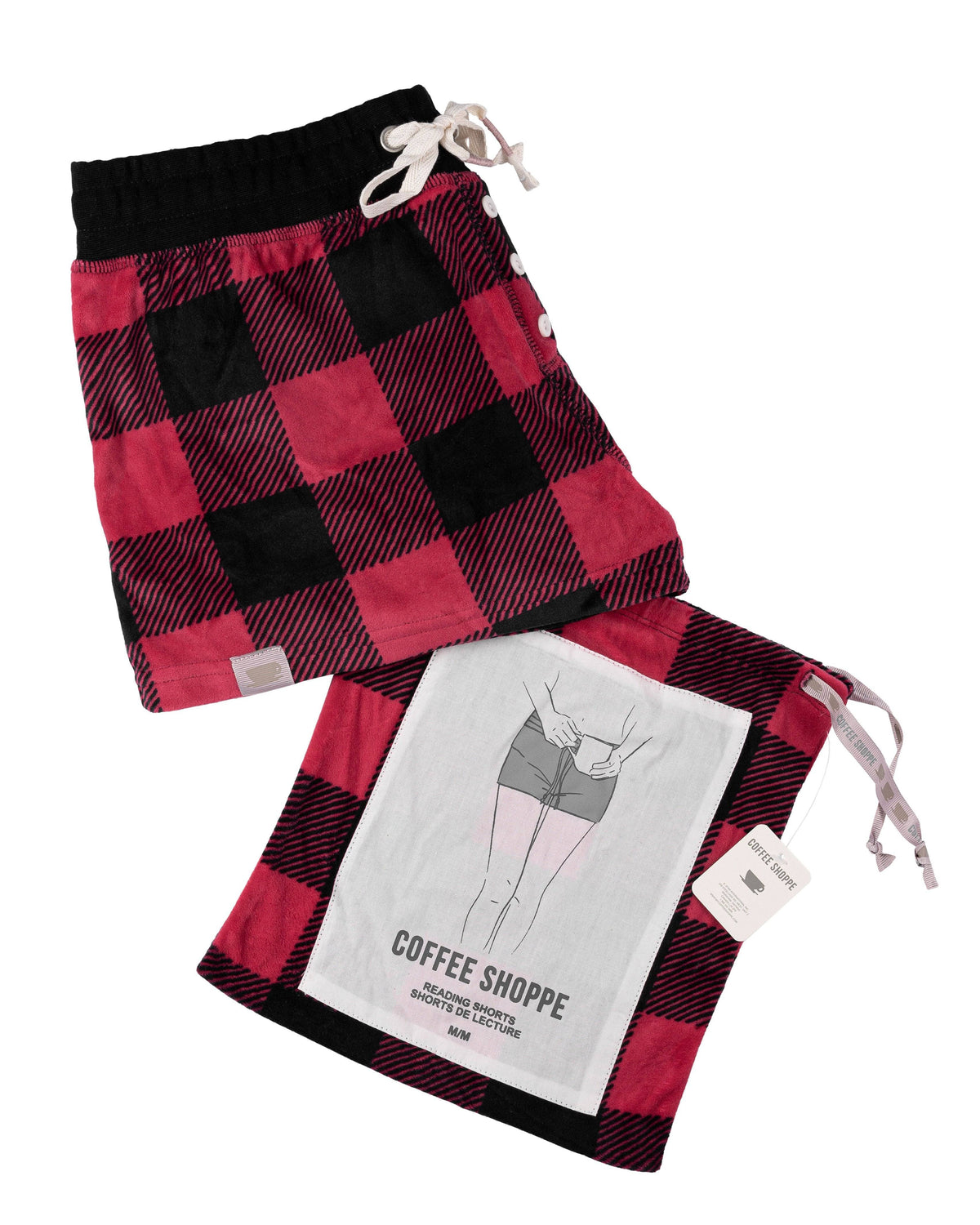 Stay-At-Home Lounge Short - Deep Red Buffalo Plaid - LATTELOVE Co.