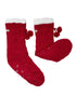Textured Basket Weave Lounge Socks - Deep Red - LATTELOVE Co.