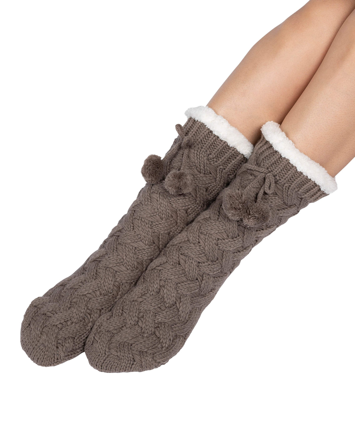 Textured Basket Weave Lounge Socks - Fungi - LATTELOVE Co.
